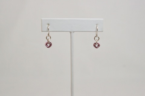 *Mini Mobius Earrings in Light Amethyst Enameled Copper